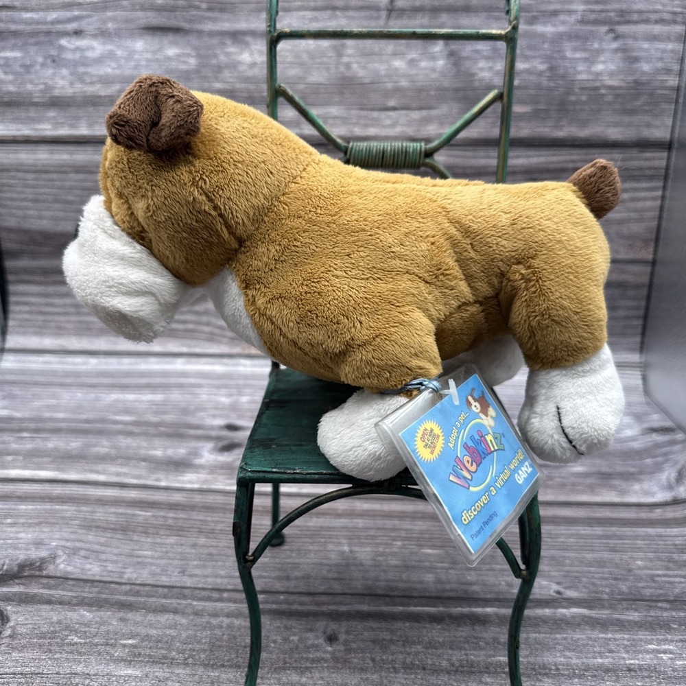 Webkinz Bulldog Plush HM126 With Sealed Code Tag Ganz Stuffed Animal Puppy Toy